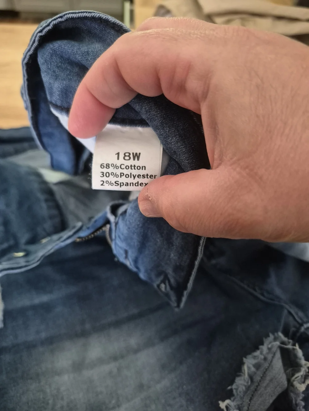 Source Unknown Distressed Blue High-Rise Jean Shorts
